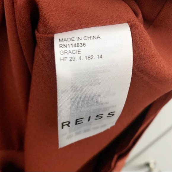 Reiss Gracie Pleat Detailed Midi Dress, Rust - Picture 10 of 11